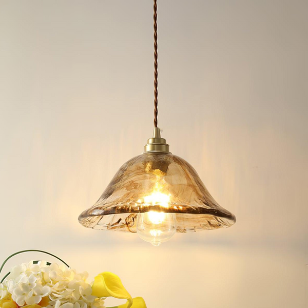 Vintage Bruin Glazen Hanglamp - hanglampen