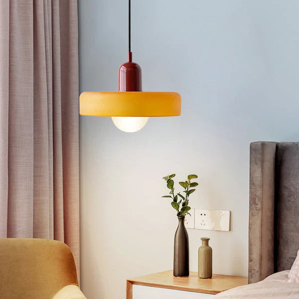 Bauhaus Hanglamp Van Gekleurd Glas