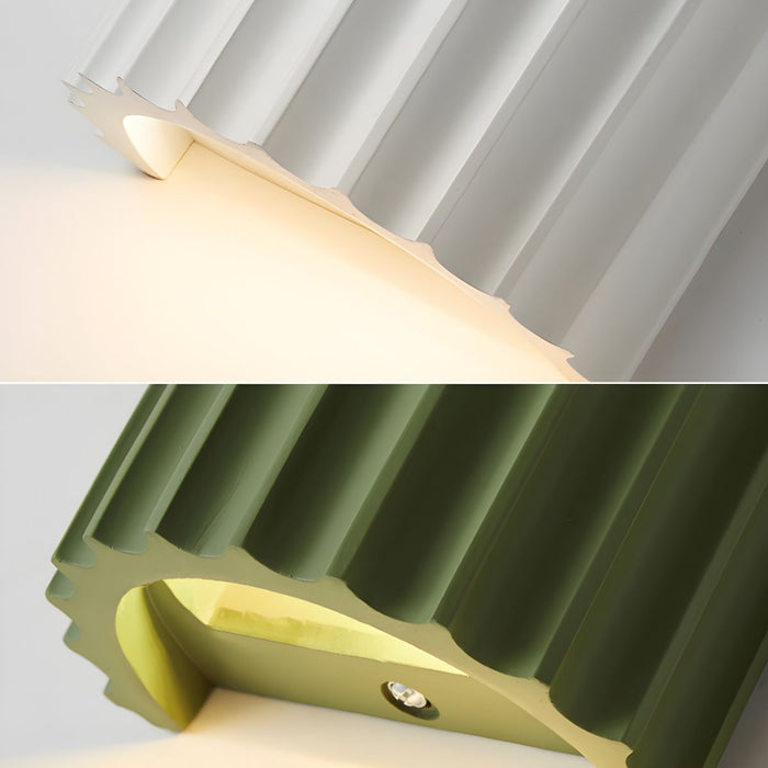 Moderne Halfronde Wandlamp Van Hars Voor De Woonkamer - wandlampen - materiaaldetail
