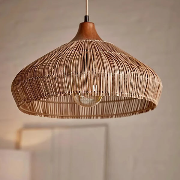 Unieke Rieten Rotan Hanglamp - hanglampen - gemonteerd