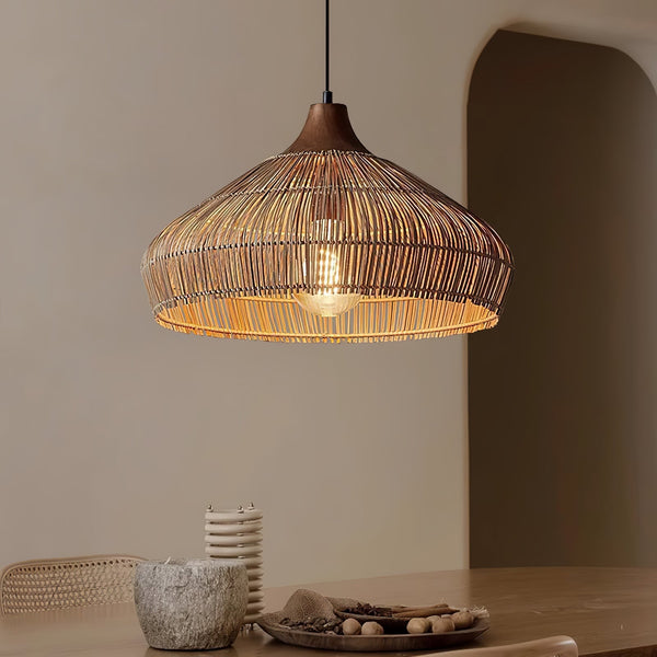 Unieke Rieten Rotan Hanglamp - hanglampen - in de kamer