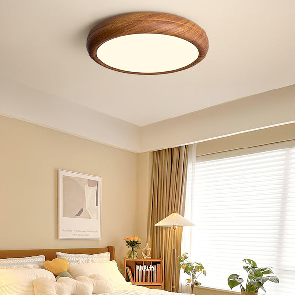 Ronde Plafondlamp Met Houtnerf - hanglampen - verlicht