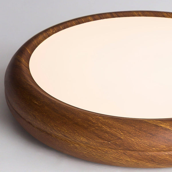 Ronde Plafondlamp Met Houtnerf - hanglampen - close-up