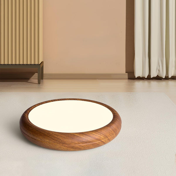 Ronde Plafondlamp Met Houtnerf - hanglampen - in de kamer