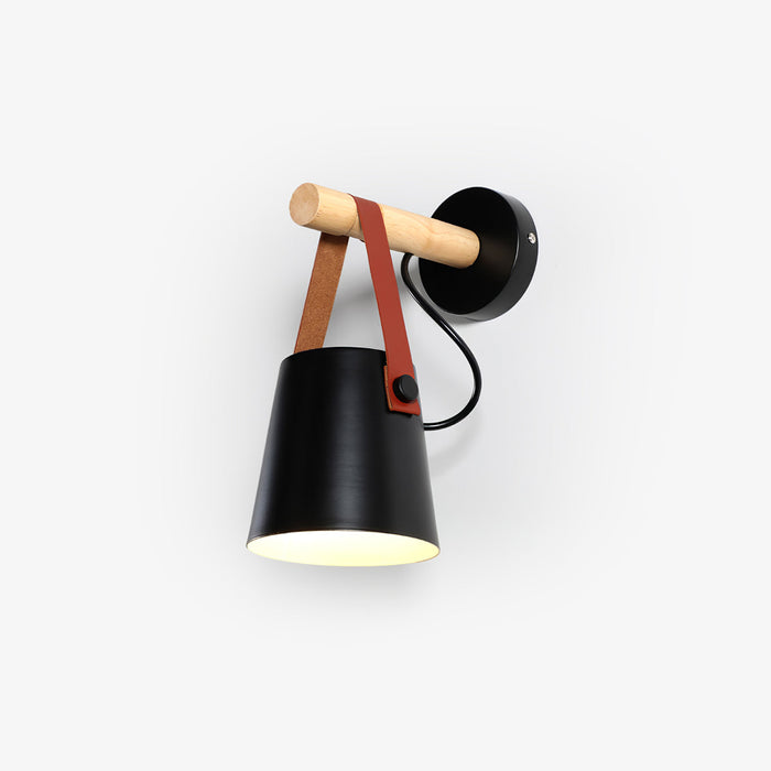 Conische Wandlamp van Hout - wandlampen - zijaanzicht