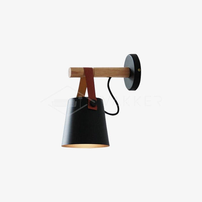 Conische Wandlamp van Hout - wandlampen - detail