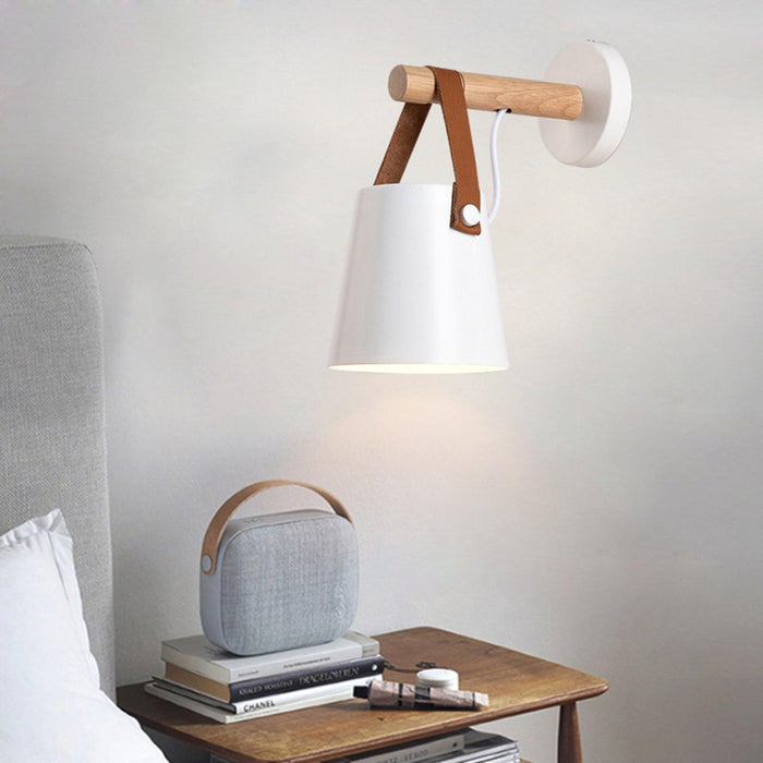 Conische Wandlamp van Hout - wandlampen - afmetingen