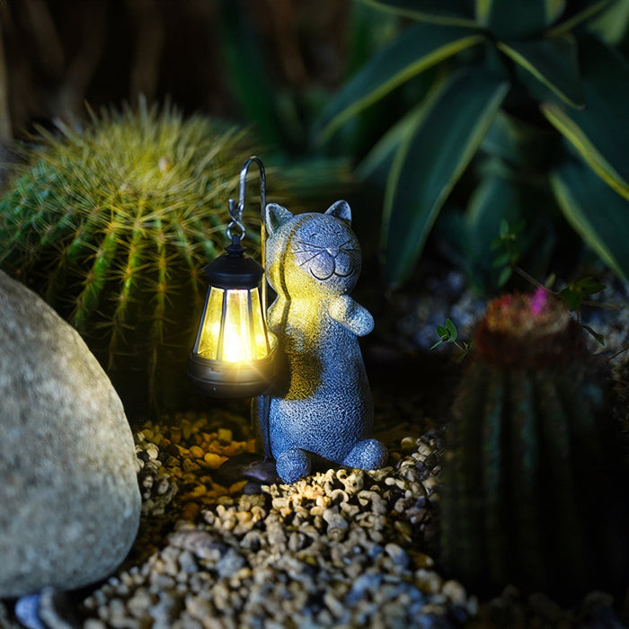 Gouden Gloeiende Kat Tuinlamp - buitenverlichting - detail