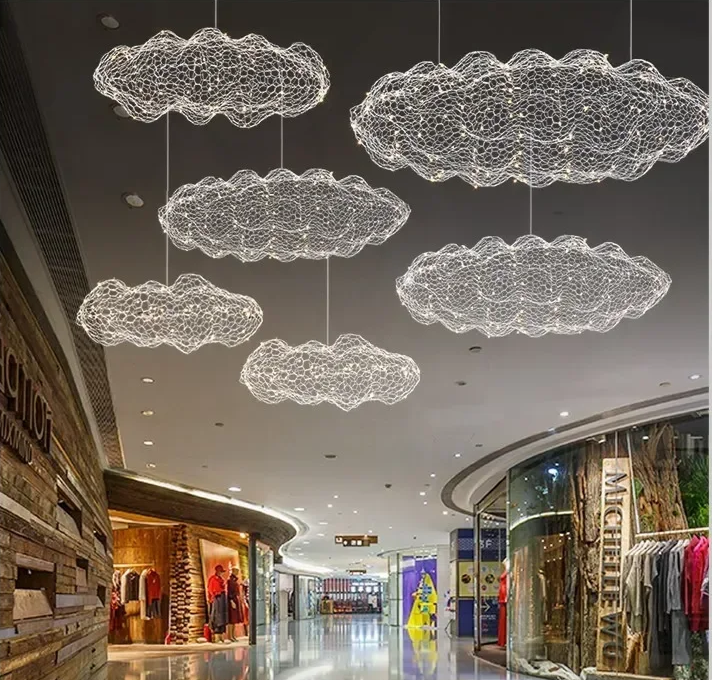 Deense Designer IJzeren Mesh Wolk Hanglamp - hanglampen - detail