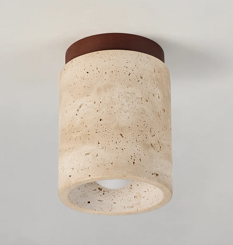 Wabi Sabi Travertin Plafondlamp - plafondlamp - materiaaldetail