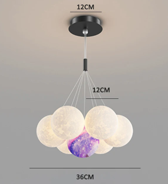 DreamGlow KidsChandelier – Moderne 3D-Print Kinderkamer Hanglamp - hanglampen - verlicht
