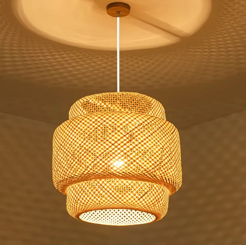 ZenWeave Bamboe Hanglamp – Handgeweven Oosterse Stijl voor Huis en Restaurant