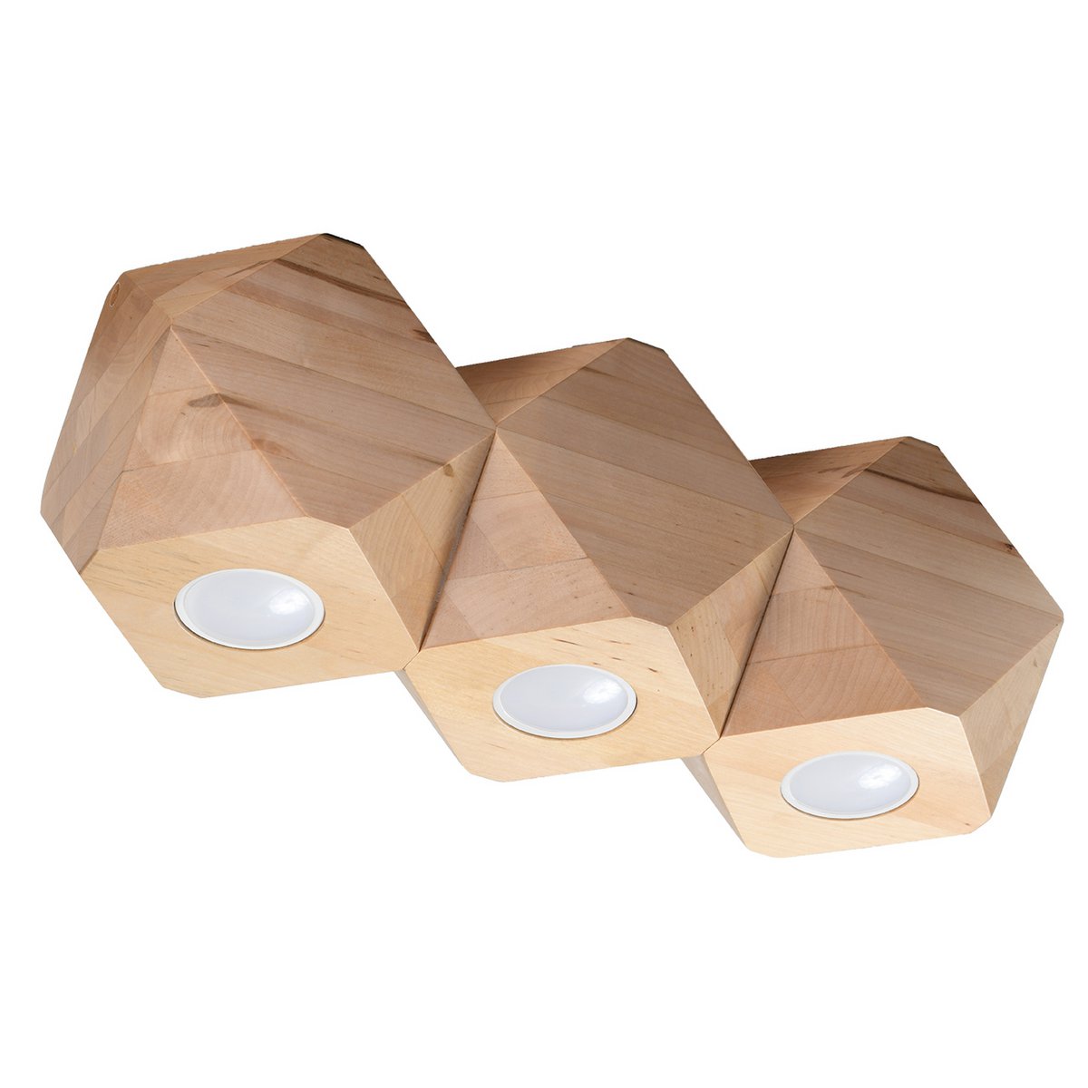 Licht Op SRL - Woody Plafondlamp Van Natuurlijk Hout - plafondlamp - verlicht