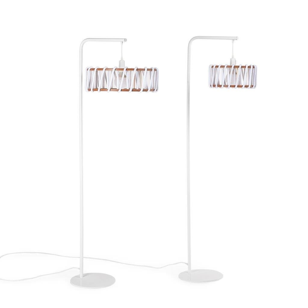Emko - Macaron Vloerlamp, Wit Frame, Witte Kap - vloerlamp - in de kamer