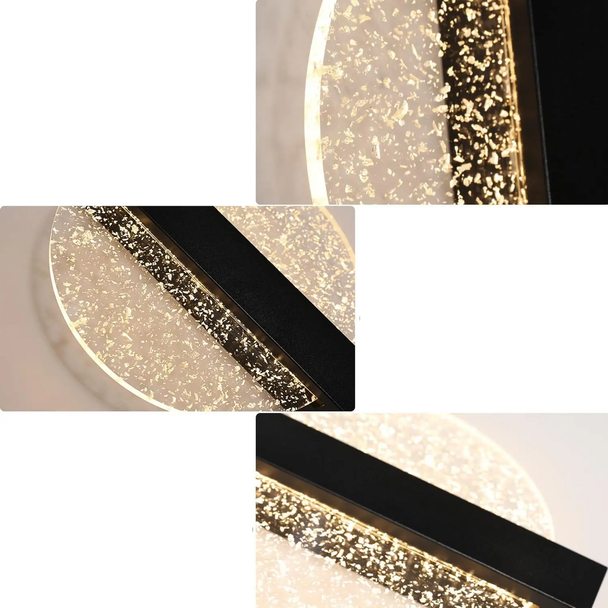 LumaLeaf Rond Wandpaneel – Moderne LED Wandlamp met Zilveren Blad & Warm Licht (3500K) - wandlamp - materiaaldetail