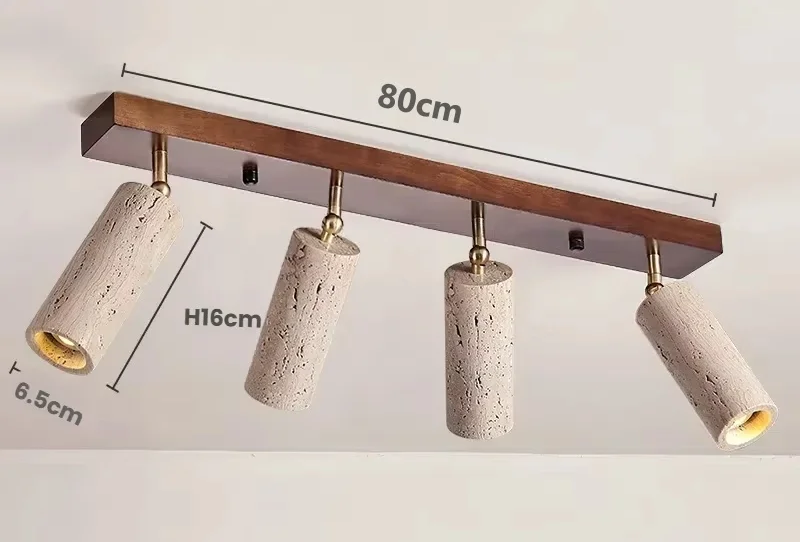 Travertin Plafondlamp - plafondlamp - gemonteerd