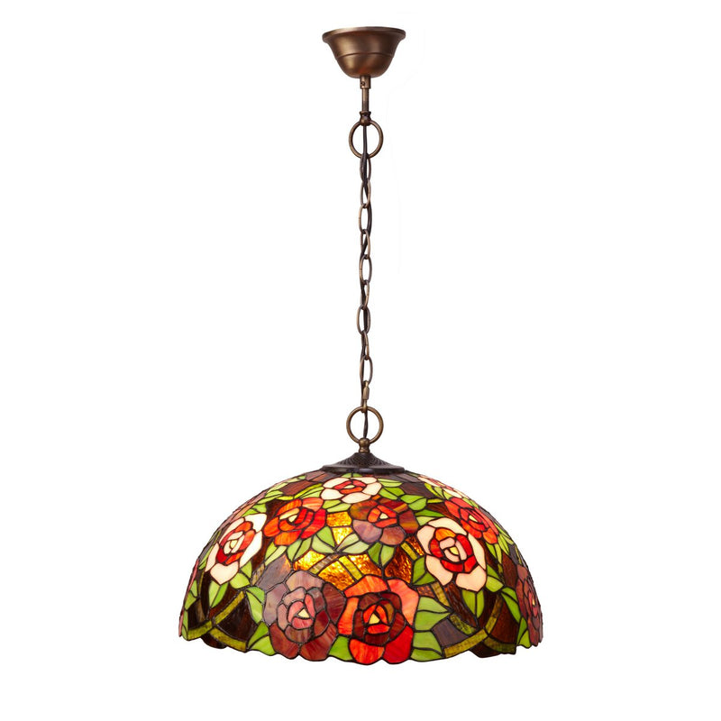 Alexandra Lighting - Plafondhanger Met Ketting En Tiffany Scherm Diameter 45Cm New York Serie