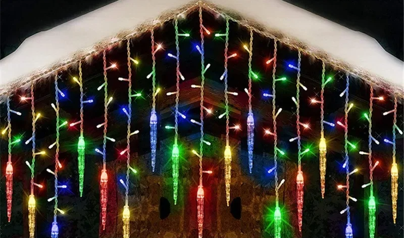 LumaSneeuw 4M LED Sneeuwvlok Gordijnverlichting – Kerst IJspegel Sfeerverlichting