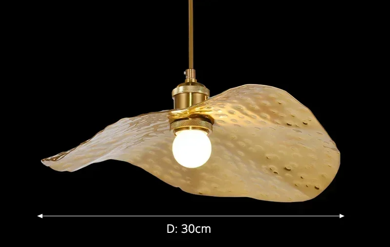 ZenLotus Gouden Lotusblad Kroonluchter - hanglampen - close-up