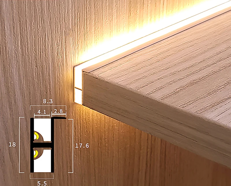 LUMISHELF Onzichtbare LED Strip voor 18mm Planken - verlichting