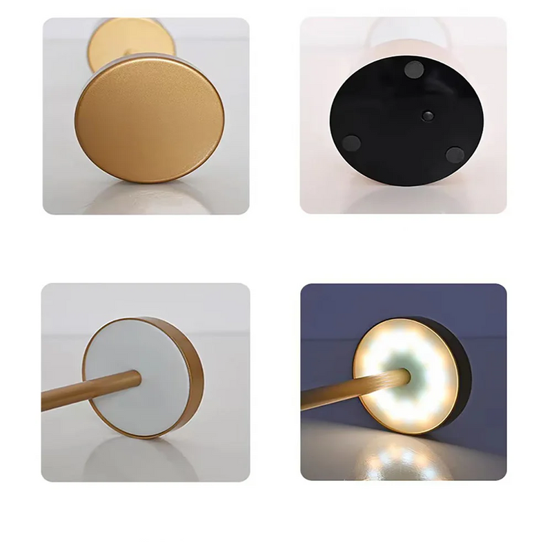 LumiÉlan – Klassieke Oplaadbare Tafellamp met Touch, Traploze Dimming en 3 Lichtkleuren