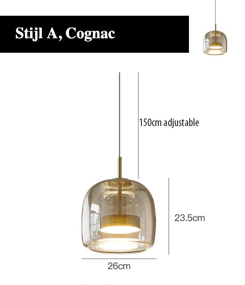 LumiGlow – Elegante Glassteen Hanglamp met LED-verlichting - hanglampen - detail