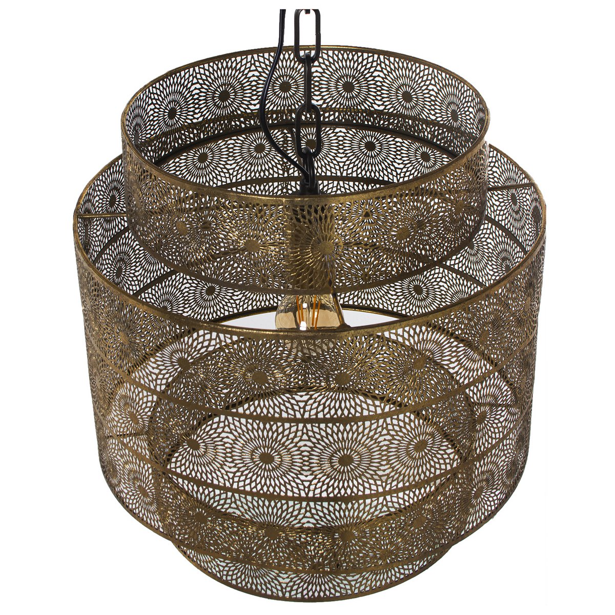 Alexandra Lifelike - Goud Metalen Plafondlamp, 1Xe27, Max.60W °39X39Cm, Kabel:95Cm - plafondlampen - detail