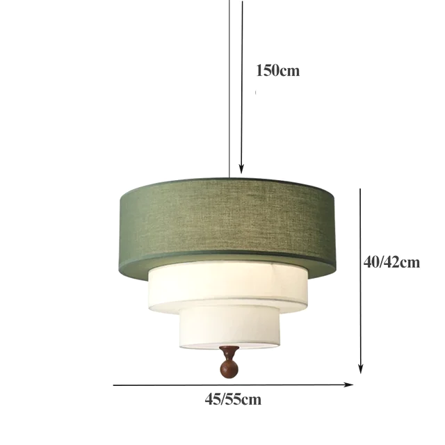 Boho Green Fabric Hanglamp