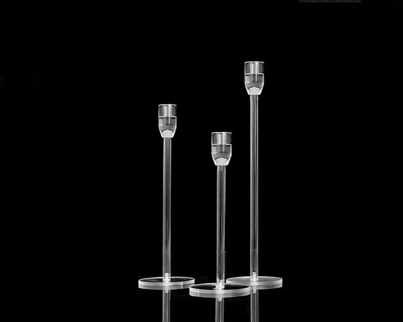 LumenAcry Heldere Acryl Kandelaar Set (3-delig)
