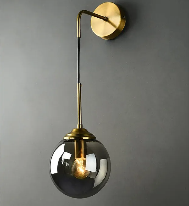 LumoNord Glasbol LED Wandlamp - wandlamp - zijaanzicht