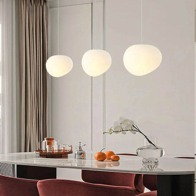Witte Kiezel Hanglamp - hanglampen - zijaanzicht