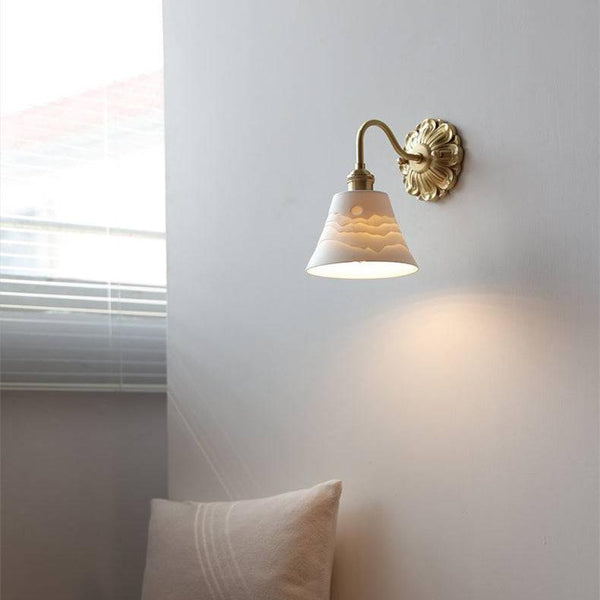 Messing Keramische Wandlamp - wandlampen - sfeerbeeld