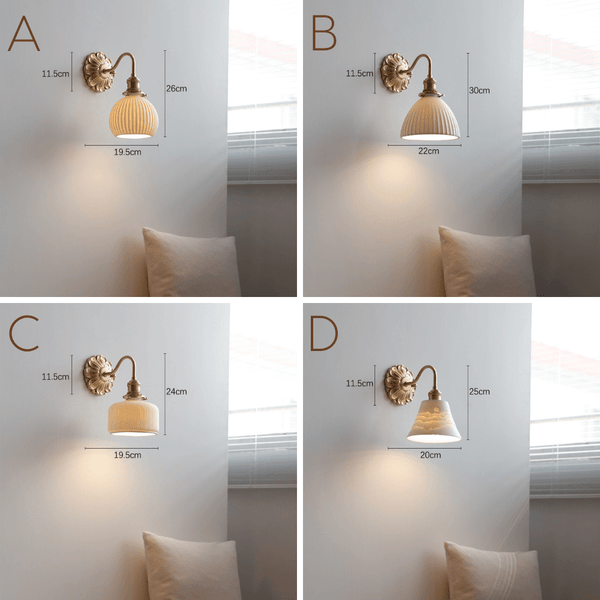 Messing Keramische Wandlamp - wandlampen - close-up