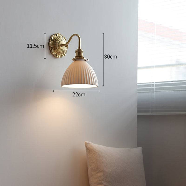 Messing Keramische Wandlamp - wandlampen - gemonteerd