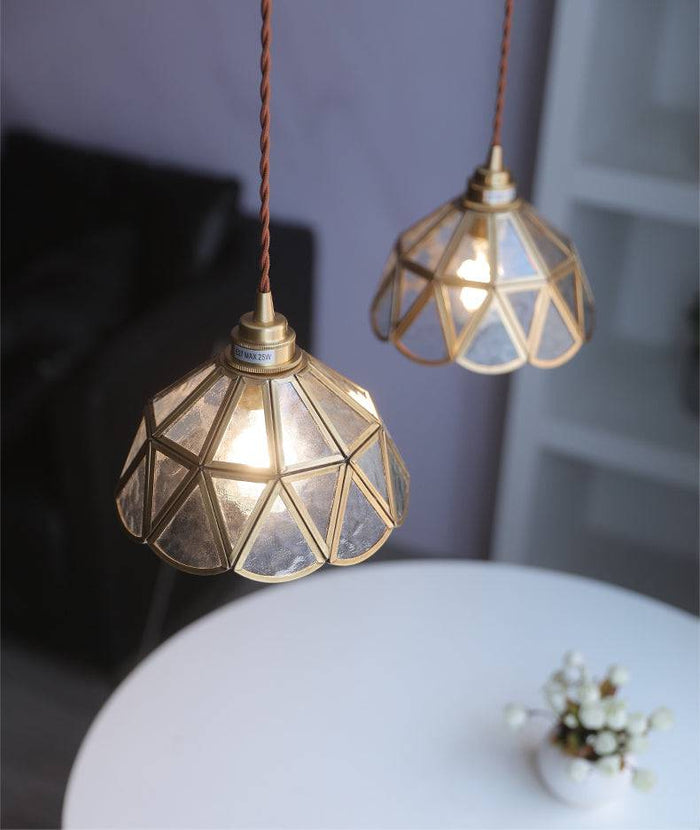 Messing Glazen Hanglamp - hanglampen - detail