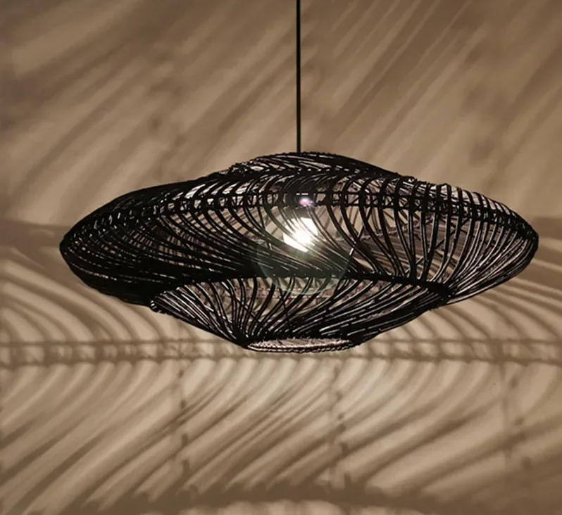 ZenRattan – Japanse Wabi-Sabi LED Hanglamp - plafondlamp - detail
