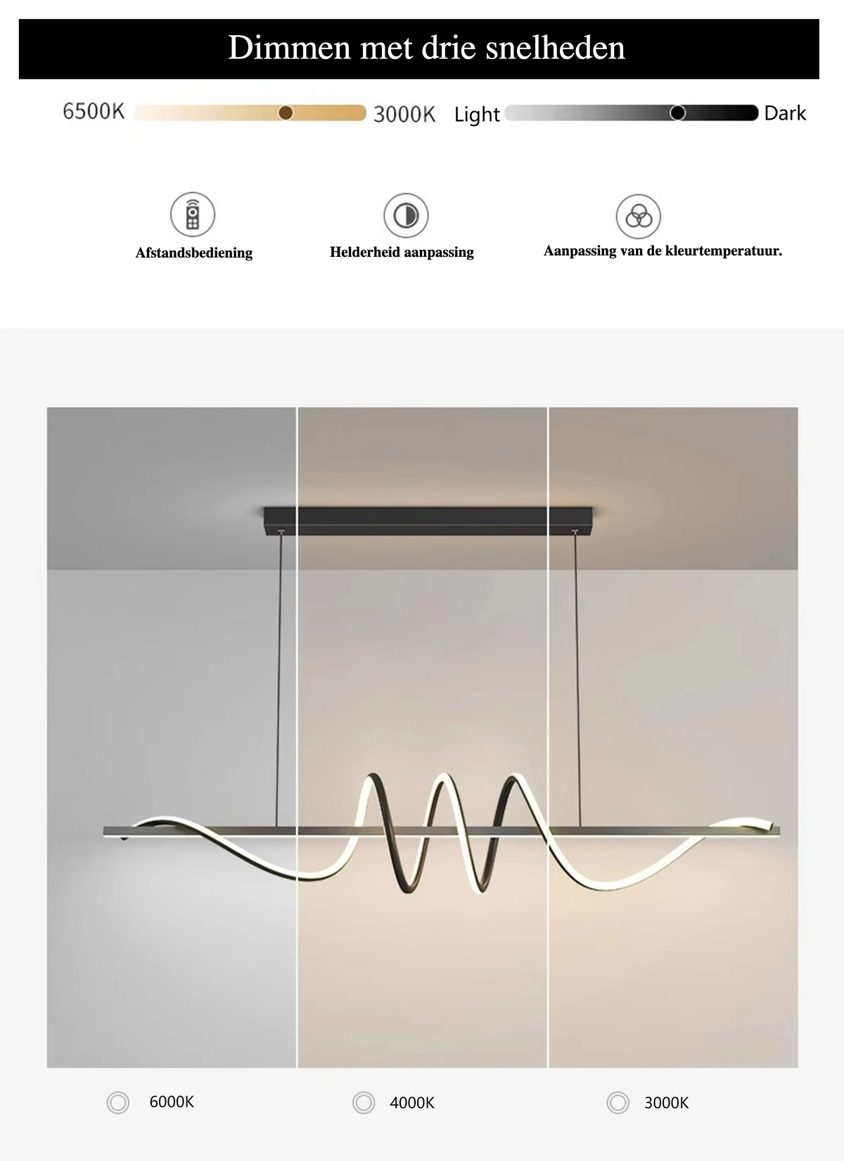 Moderne Dimbare LED Hanglamp - hanglampen - verlicht