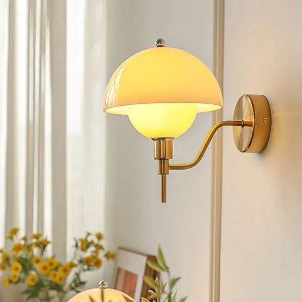 Paddestoel Wandlamp In Crème Kleur - wandlampen