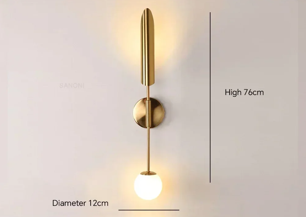 LustraVogue Aura – Luxe Moderne Wandlamp met Glazen Kap - wandlamp