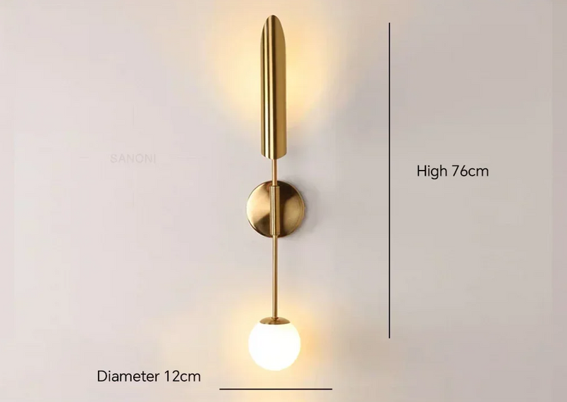 LustraVogue Aura – Luxe Moderne Wandlamp met Glazen Kap