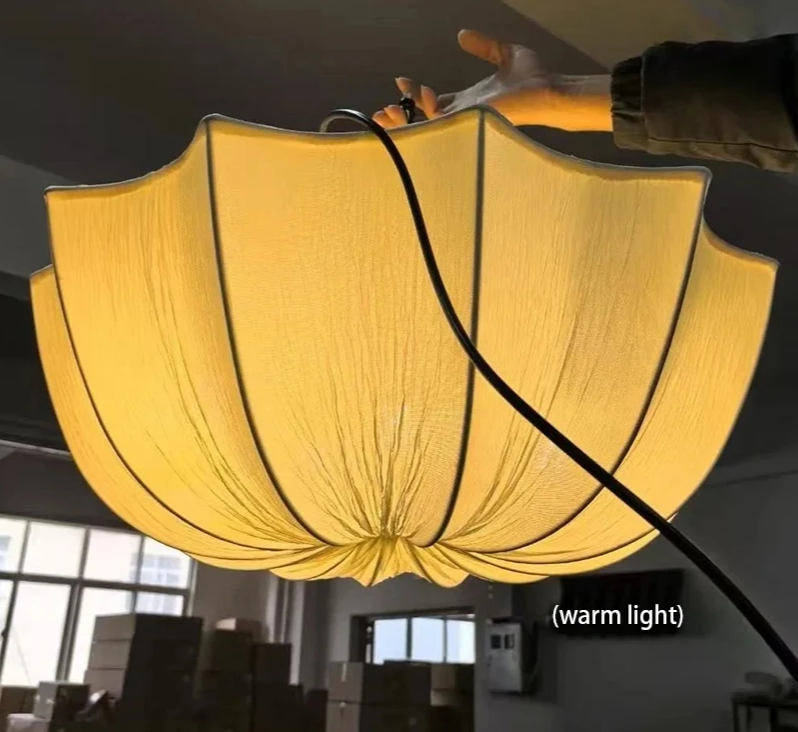 KumoWabi Japanse Wabi-Sabi Stoffen Hanglamp - plafondlamp - close-up