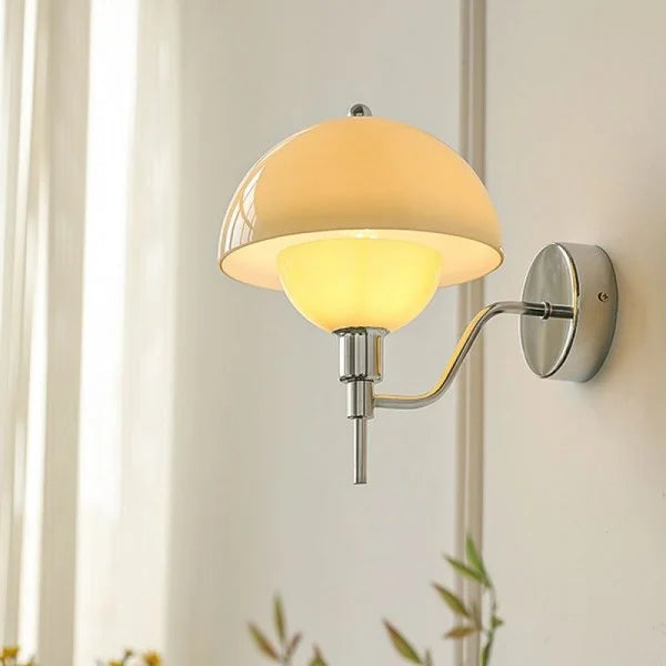 Paddestoel Wandlamp In Crème Kleur - wandlampen - close-up