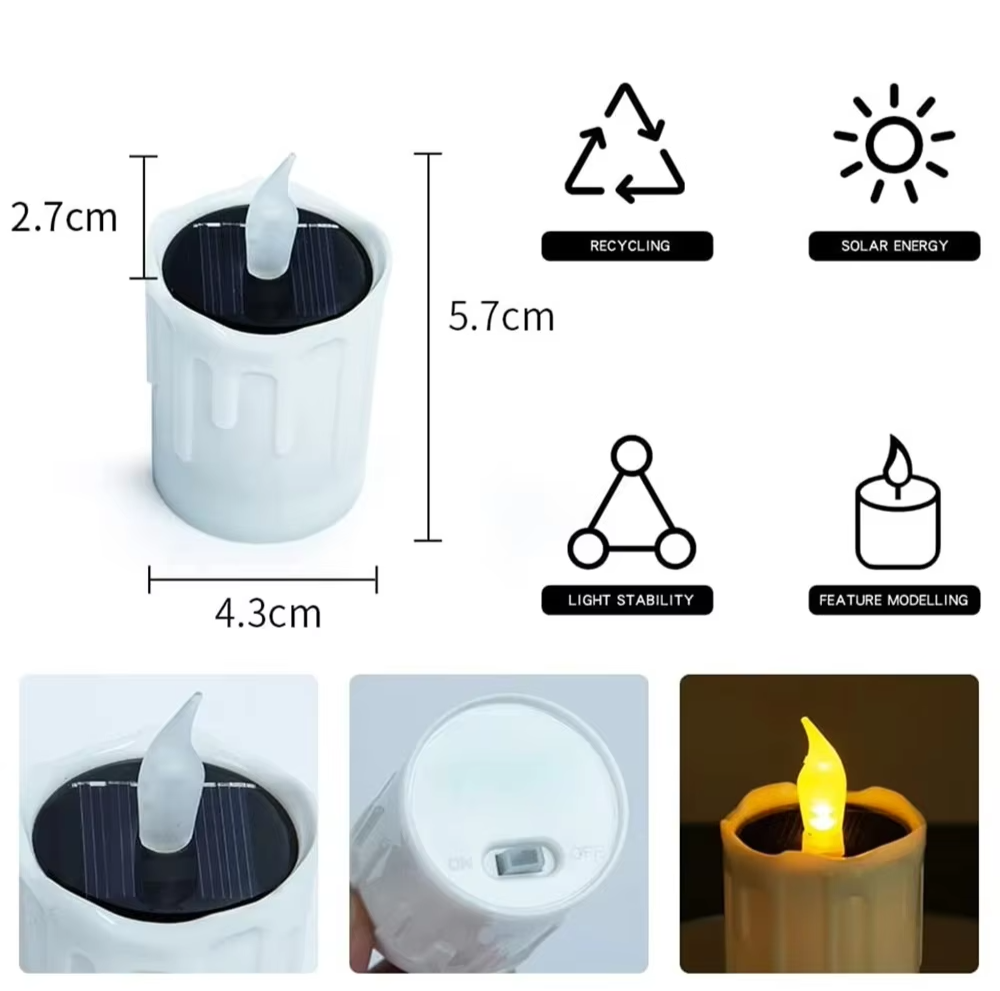 SOLAGLOW 6-Delige Solar LED Theelichtjes - tafellampen - in de kamer
