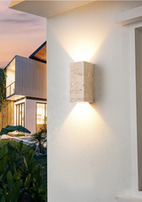 StoneBloc Buitenwandlamp – Natuurlijke Steenlook Wandlamp voor Tuin, Hal & Badkamer