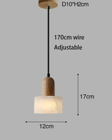 Lumina Wabi-Sabi Luxe Marmeren LED Hanglamp – Elegante Jade-Witte Sfeerverlichting