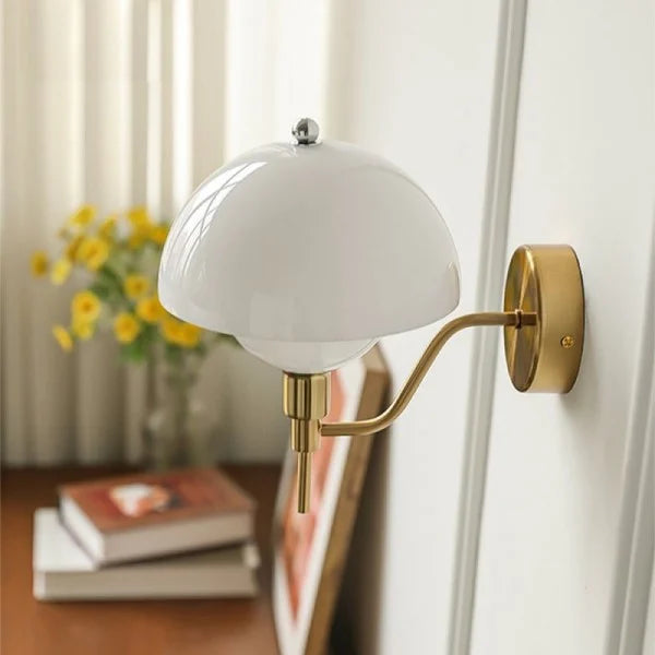 Paddestoel Wandlamp In Crème Kleur