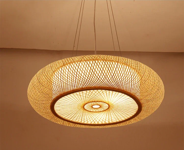 BambuLoom Grace: Handgemaakte Bamboe Rieten Hanglamp - hanglampen