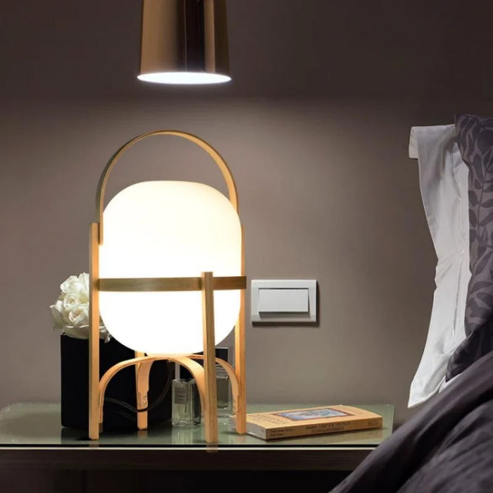 Tafellamp van Hout en Walnoot - tafellampen - verlicht