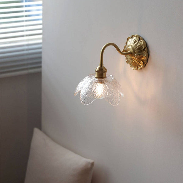 Gebogen Zwanenhals Glas Messing Wandlamp - wandlampen - in de kamer