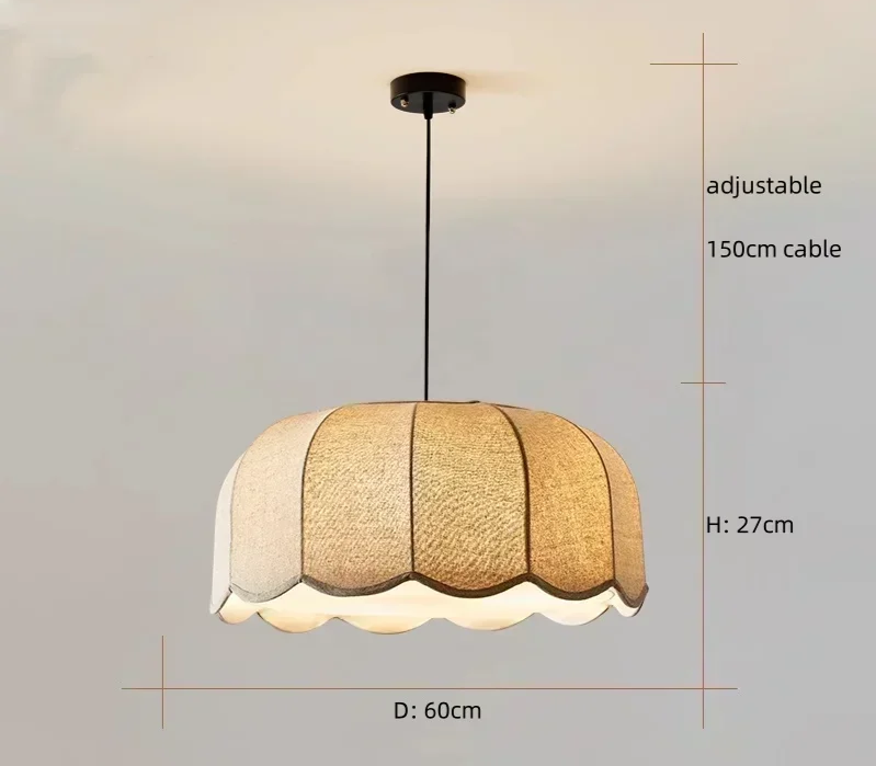 Nordic Wabi Glow – Minimalistische Wabi Sabi Linnen LED Hanglamp - hanglampen - verlicht
